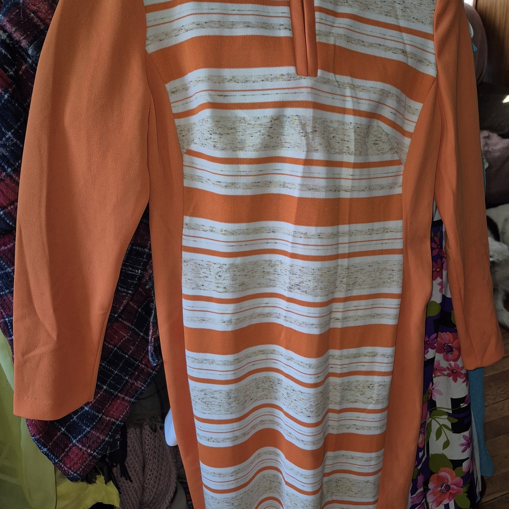 Orange and White Striped Dress
